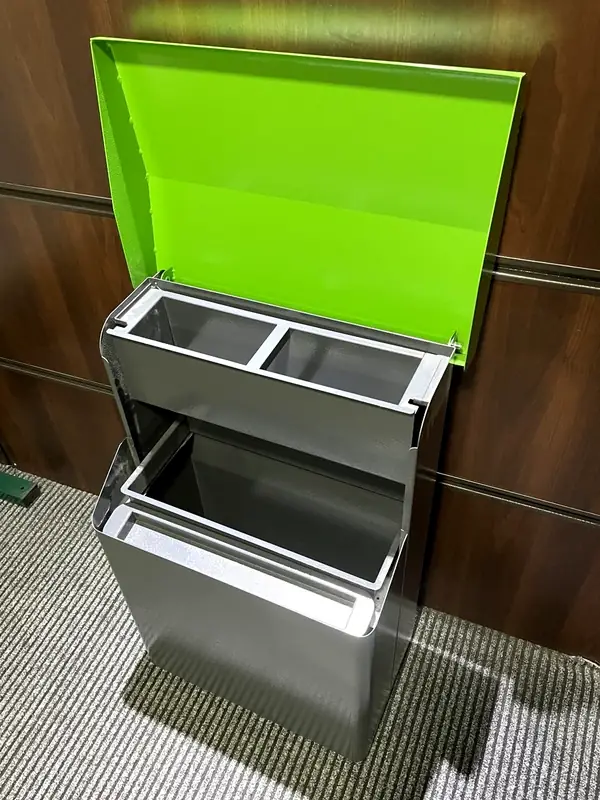 Урна для сміття металева 540×840 мм · сіро-зелена — фото